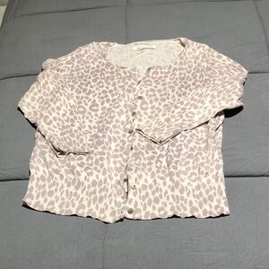 Leopard Print Button-Up Cardigan